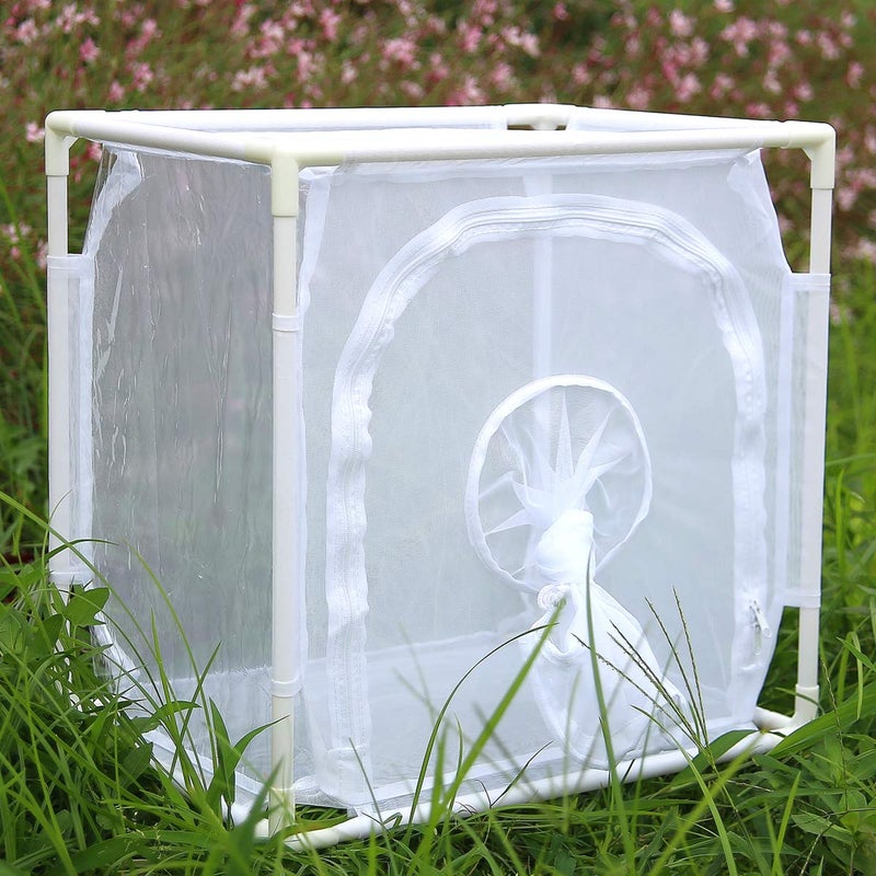 RESTCLOUD Monarch Butterfly Habitat Cage, Outdoor Insect Mesh Cage Terrarium 16" x 12" x 16" - Image 1